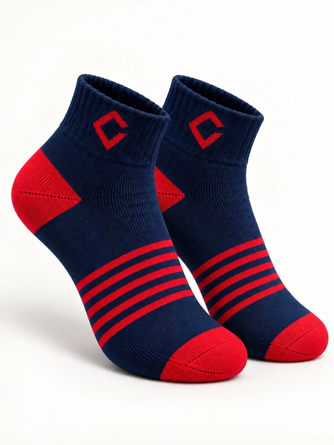 navy blue & red